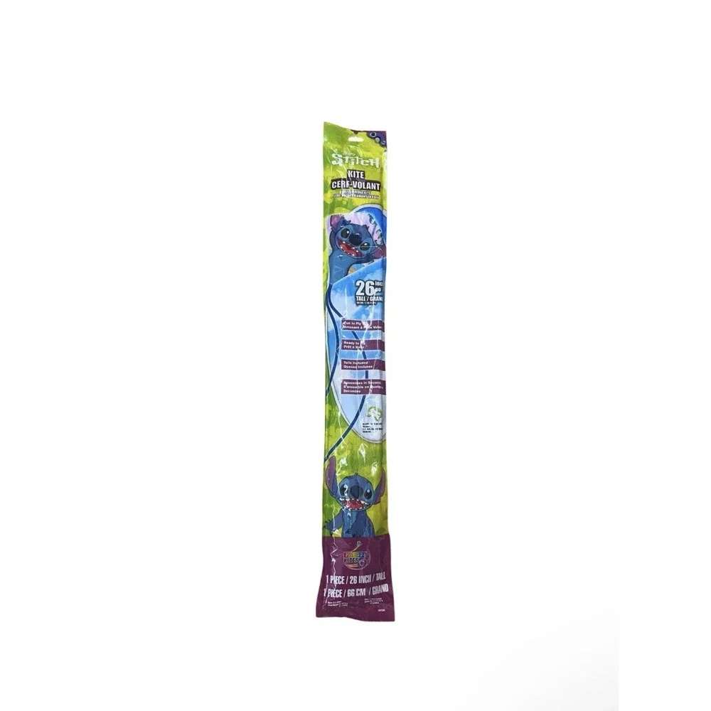 Stitch Poly Diamond Kite 26 Inch Tall, Fun Ready to Fly with Handle & Line